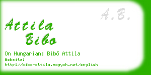 attila bibo business card